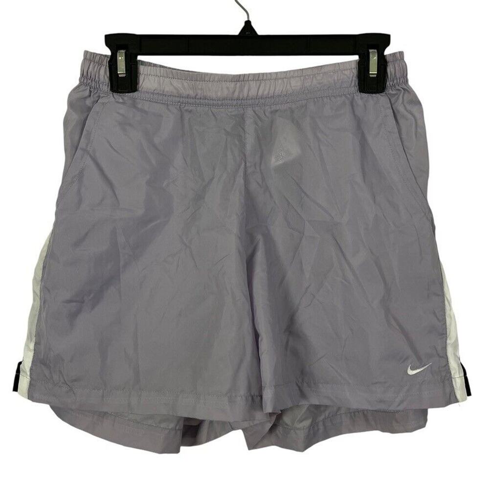 Nike Womens Nylon Lavender Purple Lightweight Running Shorts Pull On sz L 12/14